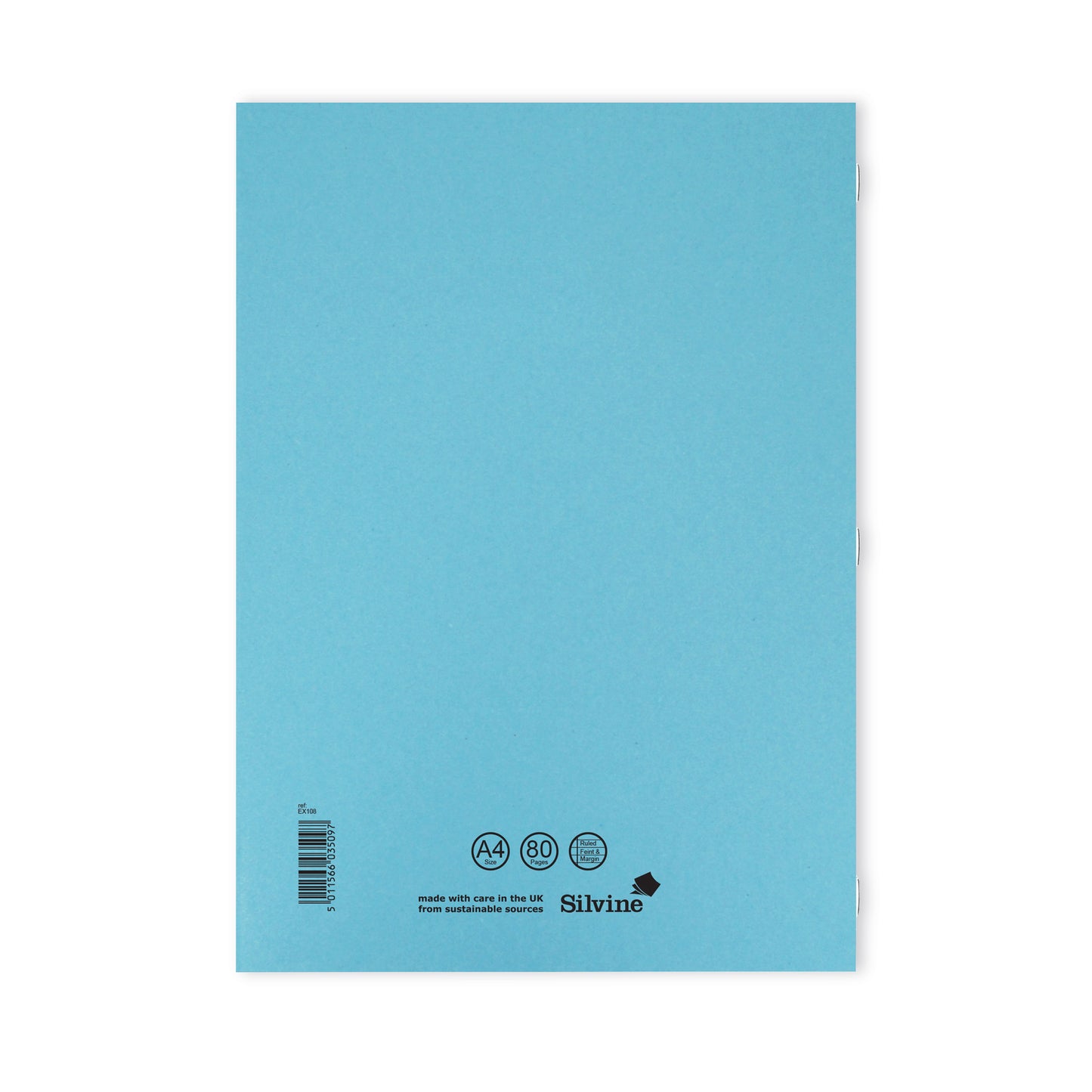 Silvine Exercise Book Ruled with Margin A4 Blue (Pack of 10) EX108
