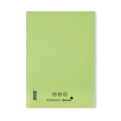 Silvine Exercise Book Ruled with Margin A4 Green (Pack of 10) EX110
