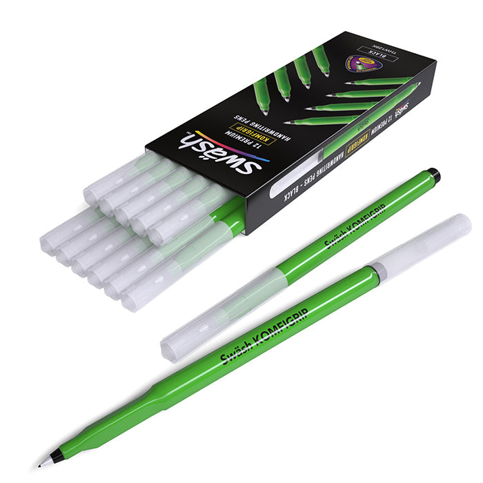 Swash KOMFIGRIP Handwriting Pen Black (Pack of 12) THW12BK