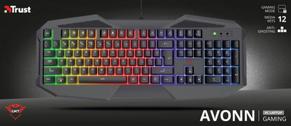 Trust GXT 830-RW Avonn keyboard Gaming USB QWERTY UK International Black
