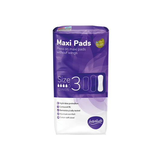 Interlude Maxi Night Pads Size 3 Packet x12 Pads (Pack of 12) 6424C