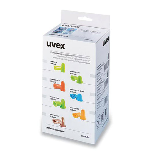 Uvex Hi-Com UnCorded Dispenser Refill Earplugs (Pack of 300) Green