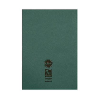 Rhino Exercise Book 8mm Ruled 80P A4 Dark Green (Pack of 50) VC48432