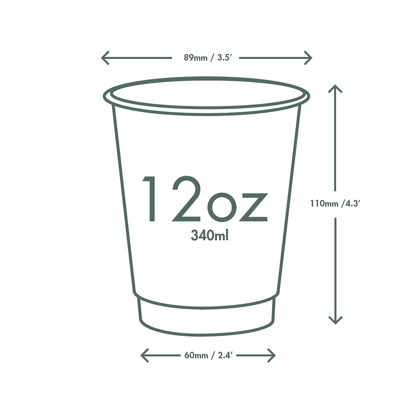 Vegware Cup 12oz Double Wall Kraft Brown (Pack of 500) VDW-12
