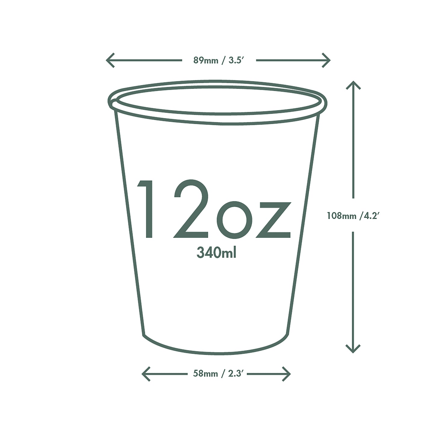 Vegware Hot Cup 12oz Single Wall White (Pack of 1000) LV-12