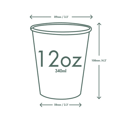Vegware Hot Cup 12oz Single Wall White (Pack of 1000) LV-12