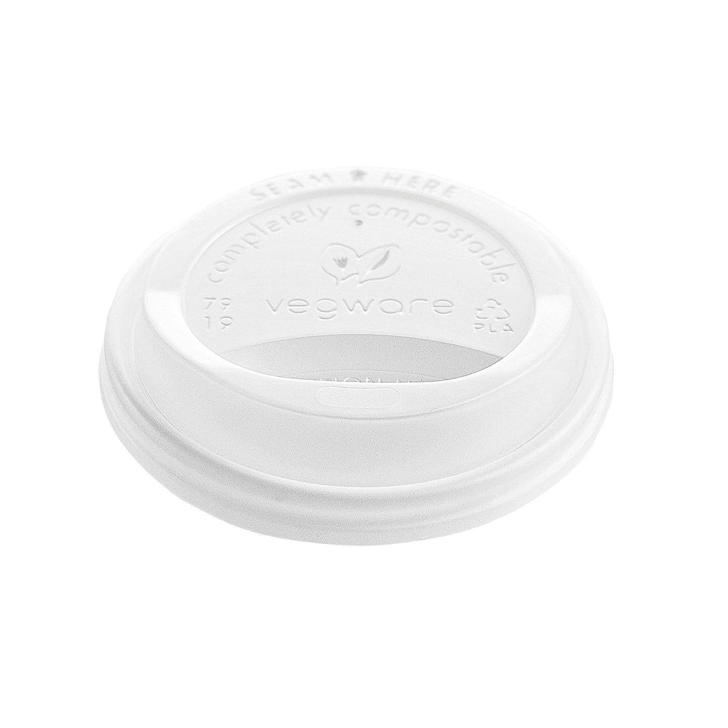 Vegware Hot Cup Lid 8oz 79-Series White (Pack of 1000) VLID79S