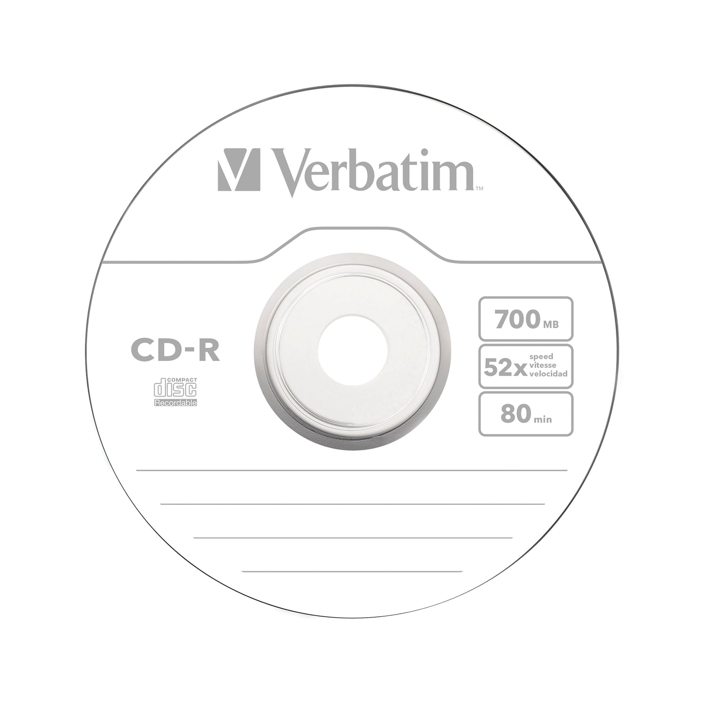 Verbatim CD-R Datalife Non-AZO 52x 700MB (Pack of 10) 43437