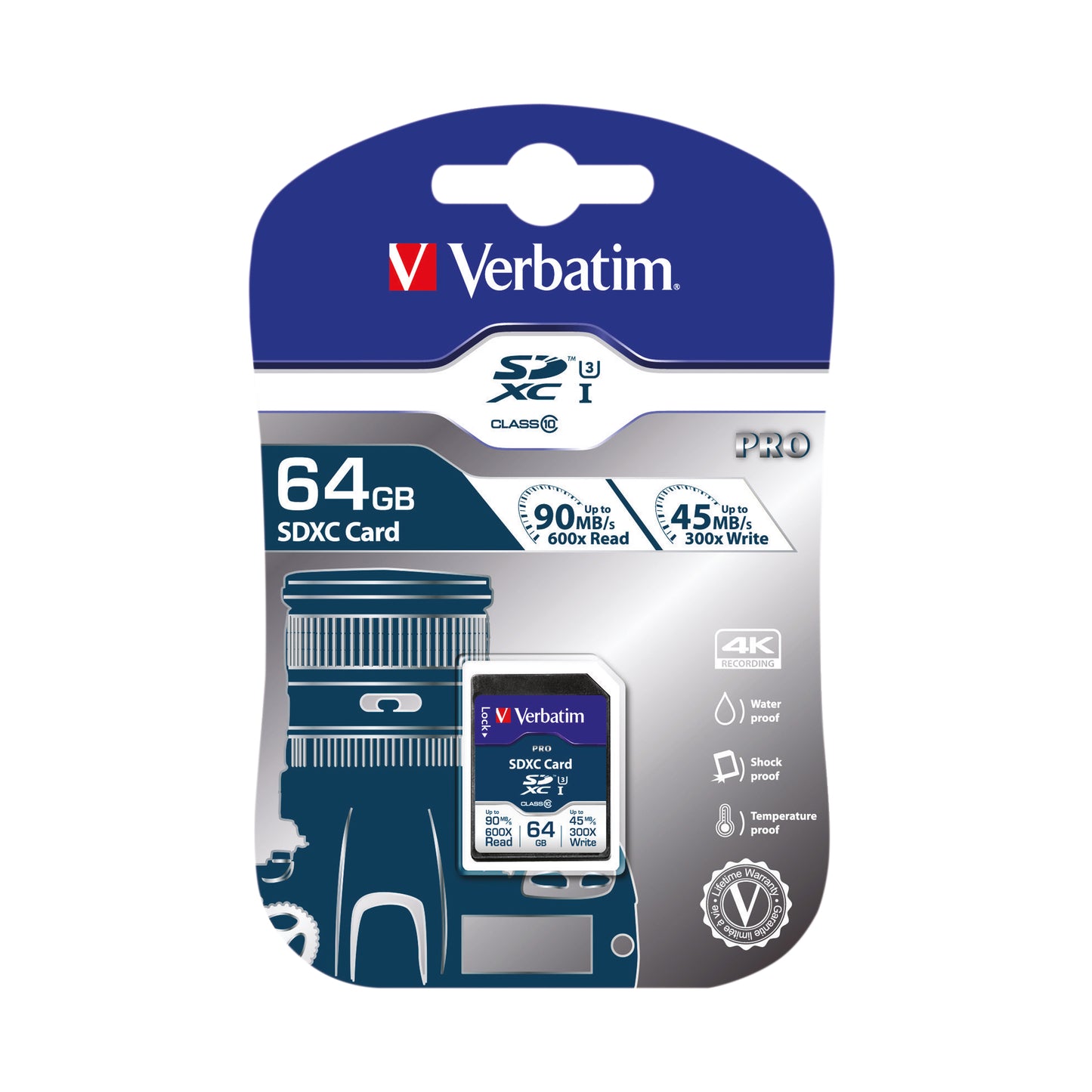 Verbatim Pro SDXC Memory Card Class 10 64GB 47022