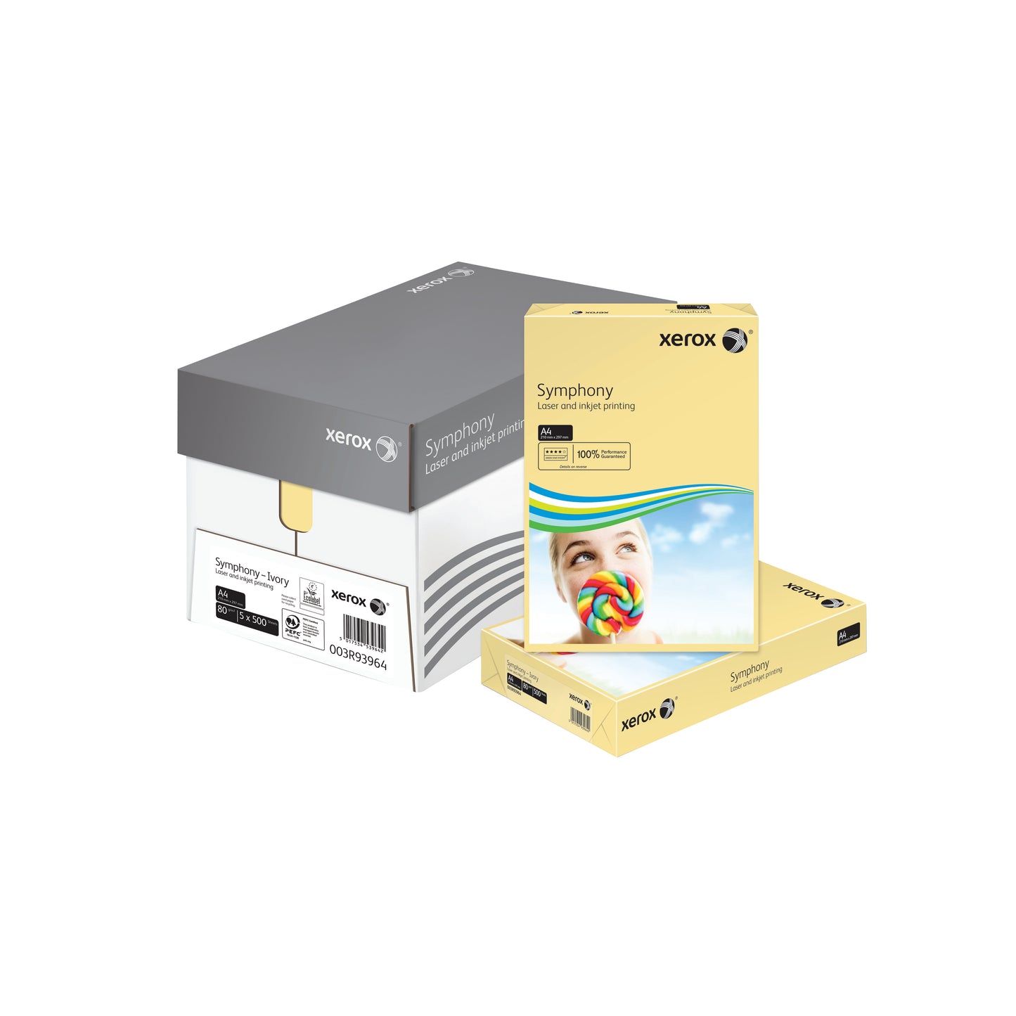 Xerox Symphony Pastel Tints Ivory Ream A4 Paper 80gsm 003R93964 (Pack of 500) 003R93964