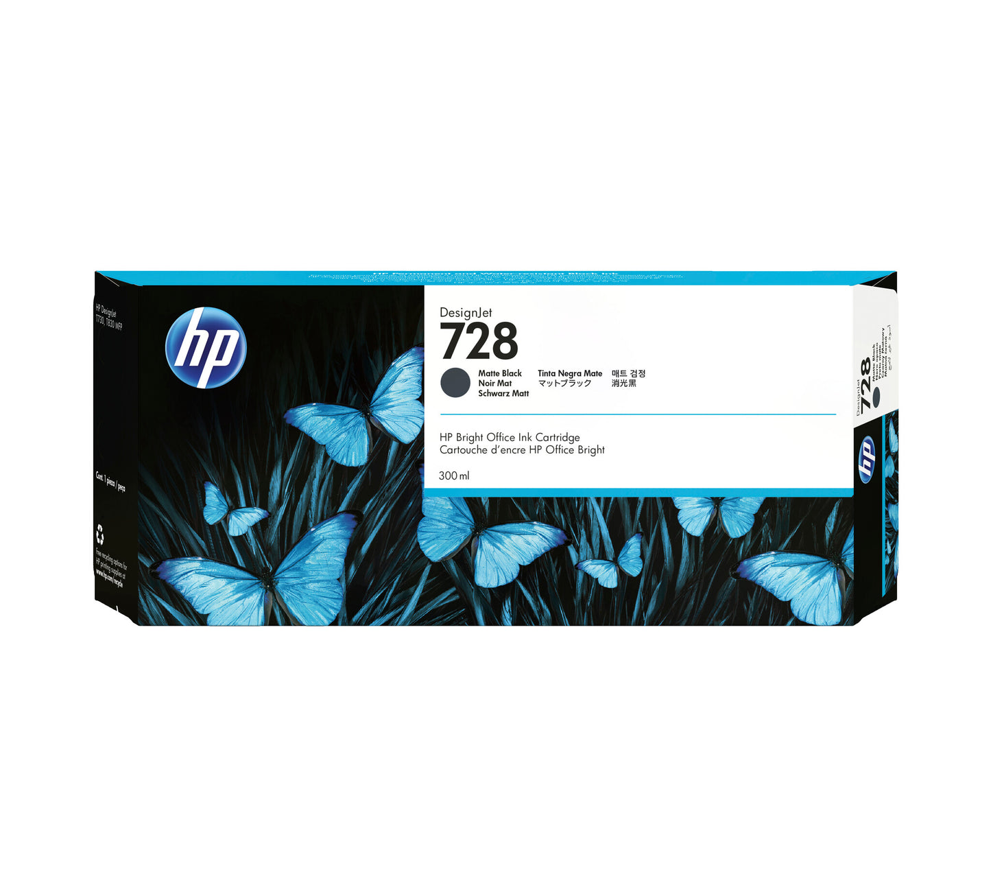 HP 728 300-ml Matte Black DesignJet Ink Cartridge