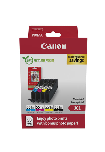 Canon 6443B008 ink cartridge 4 pc(s) Original High (XL) Yield Black, Cyan, Magenta, Yellow