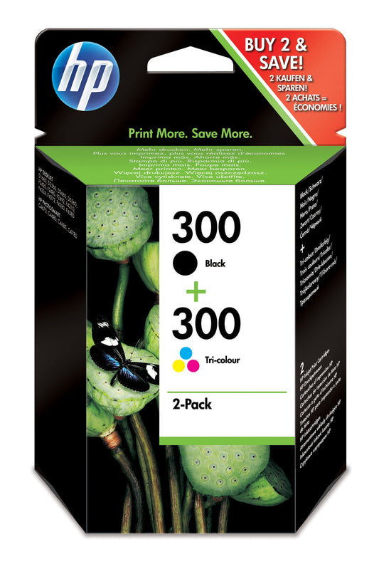 HP 300 2-pack Black/Tri-color Original Ink Cartridges