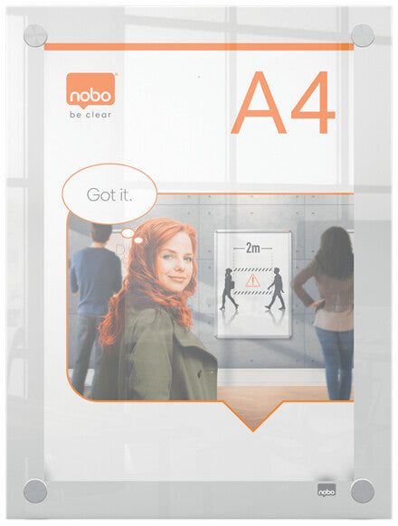 Nobo Premium Plus A4 Clear Acrylic Wall Mounted Poster Frame