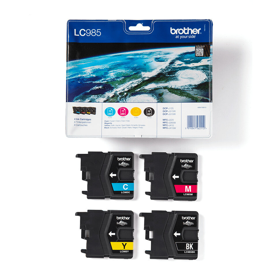 Brother LC985VALBP ink cartridge 4 pc(s) Original Black, Cyan, Magenta, Yellow