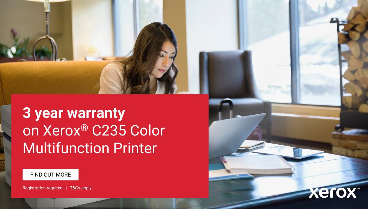 Xerox C235 A4 22ppm Wireless Copy/Print/Scan/Fax PS3 PCL5e/6 ADF 2 Trays Total 251 Sheets UK