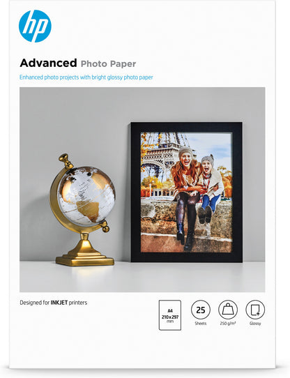 HP Advanced Glossy Photo Paper-25 sht/A4/210 x 297 mm