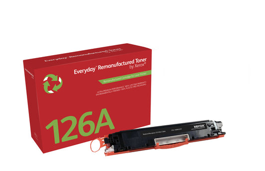 Everyday™ Black Remanufactured Toner by Xerox compatible with HP 126A (CE310A), Standard capacity