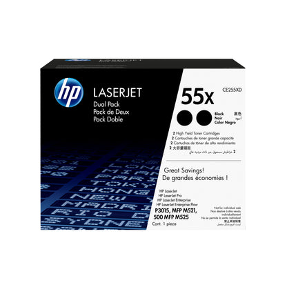 HP 55X 2-pack High Yield Black Original LaserJet Toner Cartridges