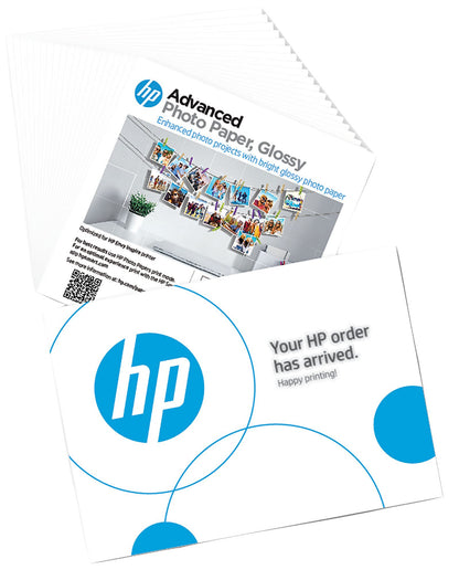 HP Advanced Photo Paper, Glossy, 65 lb, 5 x 5 in. (127 x 127 mm), 20 sheets