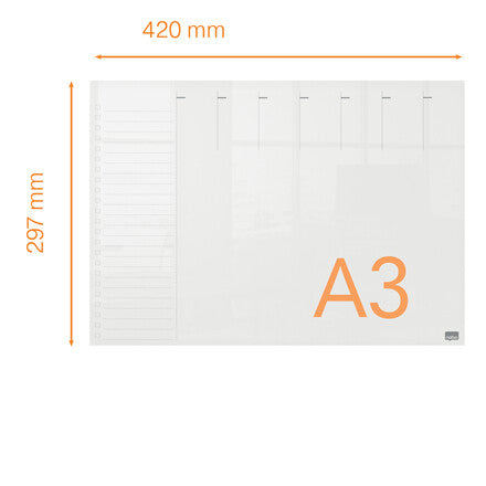 Nobo Transparent Acrylic Mini Whiteboard Weekly Planner Desktop or Wall Mounted A3