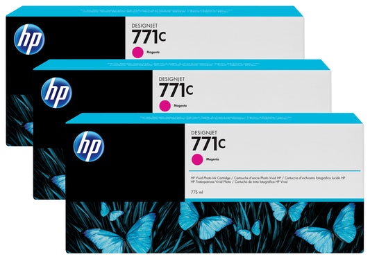 HP 771C 3-pack 775-ml Magenta DesignJet Ink Cartridges