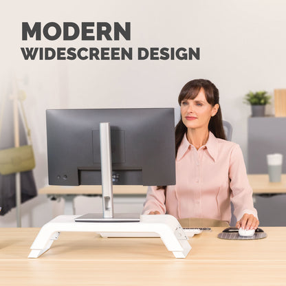 Fellowes Computer Monitor Stand with 3 Height Adjustments - Hana LT Monitor Riser - Ergonomic Adjustable Monitor Stand for Computers - Max Weight 22.6KG - White
