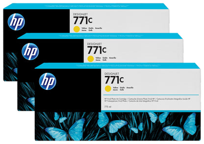 HP 771C 3-pack 775-ml Yellow DesignJet Ink Cartridges