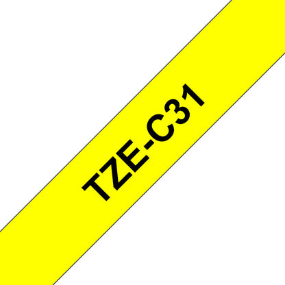 Brother TZE-C31 label-making tape TZ Black on Flourescent Yellow