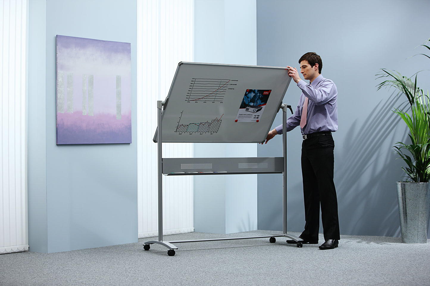 Nobo Impression Pro Enamel Magnetic Mobile Whiteboard 1200x900mm