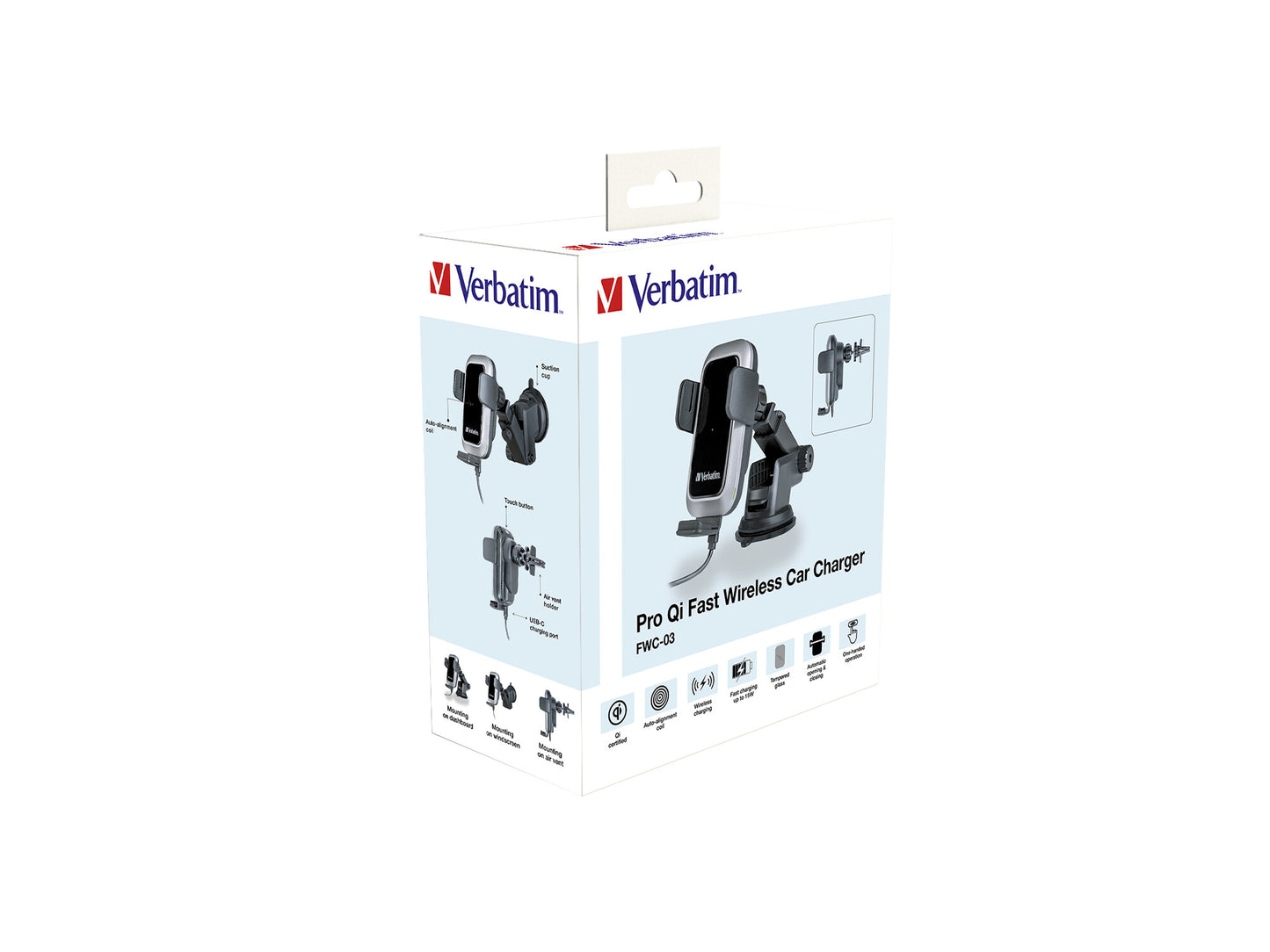Verbatim FWC-03 Pro Qi Fast Wireless Autoladegerät retail Black