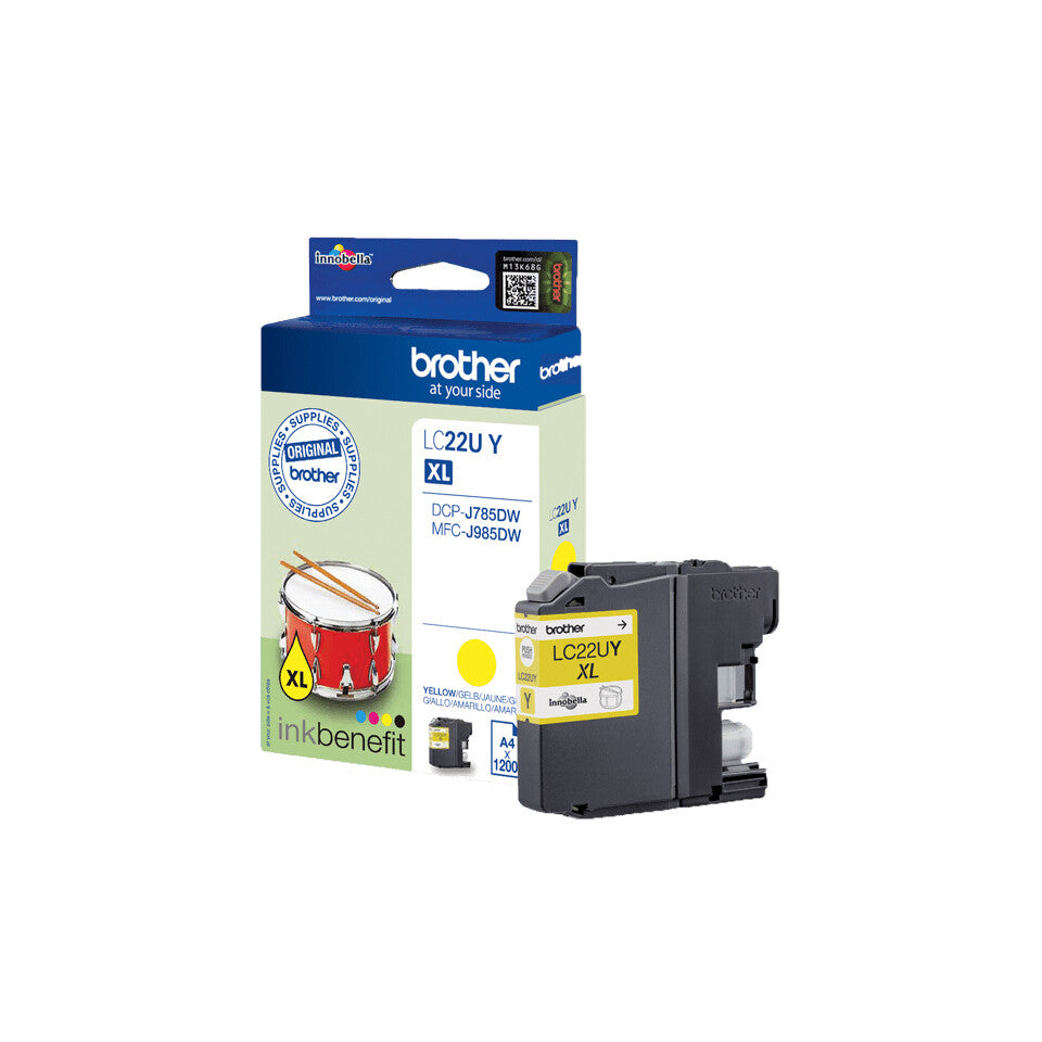 Brother LC22UY ink cartridge 1 pc(s) Original Yellow