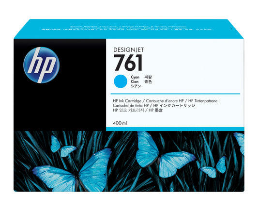 HP 761 400-ml Cyan DesignJet Ink Cartridge