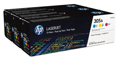 HP 305A 3-pack Cyan/Magenta/Yellow Original LaserJet Toner Cartridges