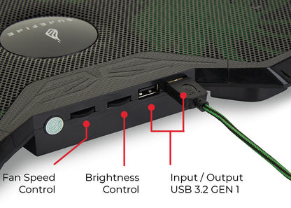 SureFire Bora laptop cooling pad 43.2 cm (17") 1200 RPM Black