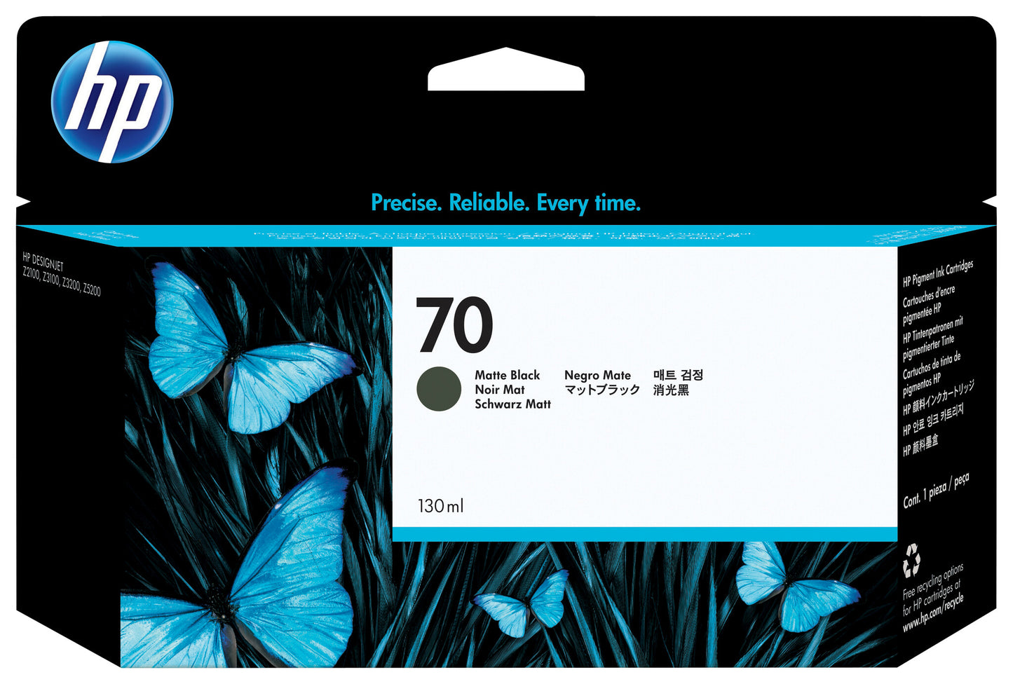 HP 70 130-ml Matte Black DesignJet Ink Cartridge