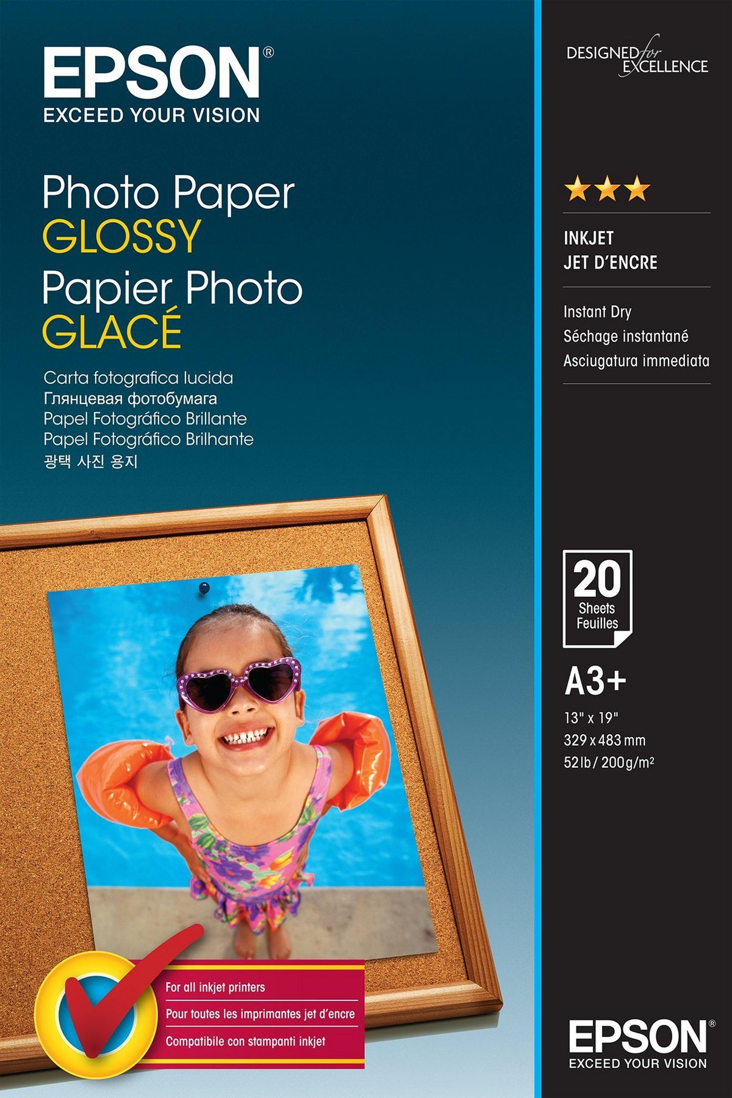 Epson Professional Glossy Paper, DIN A3+, 217g/m², 20 Sheets