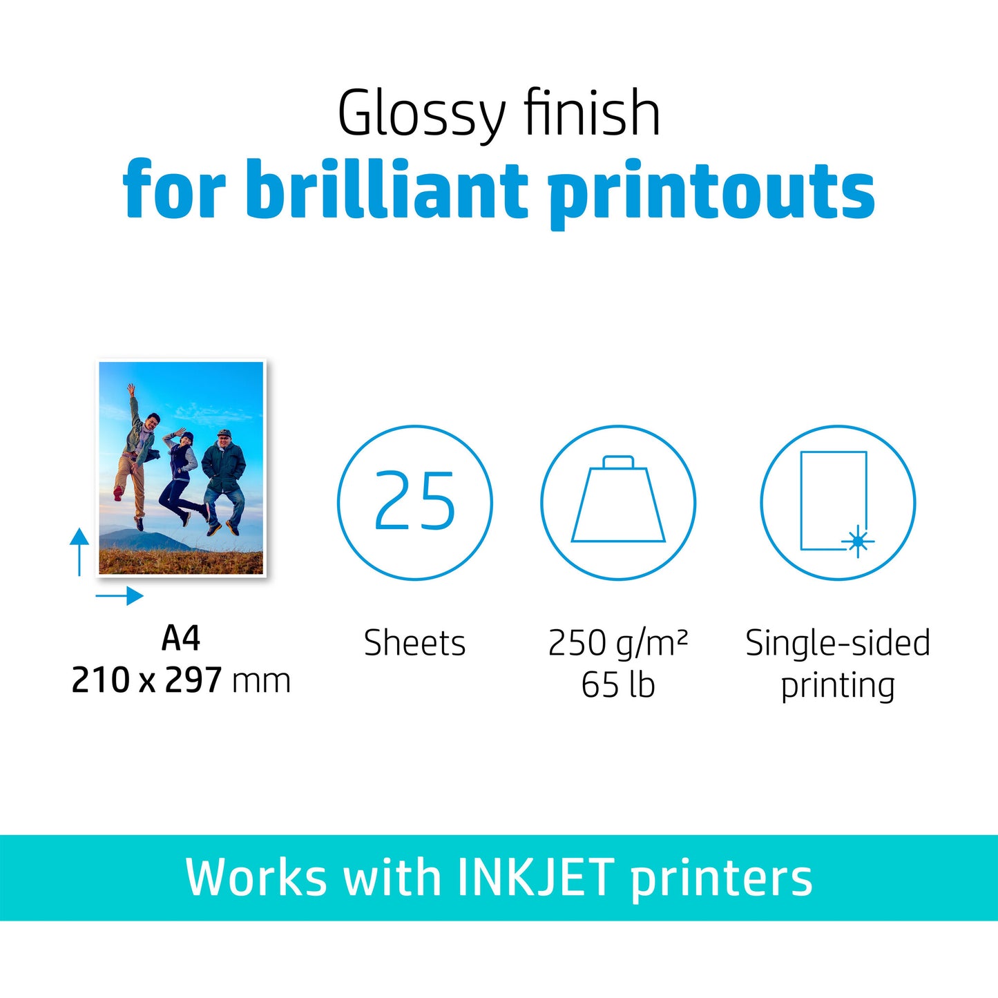 HP Advanced Glossy Photo Paper-25 sht/A4/210 x 297 mm