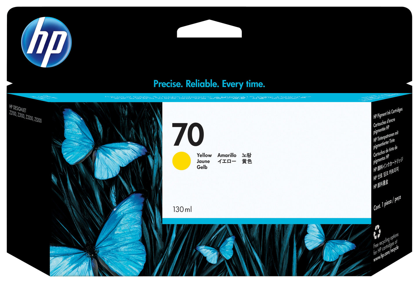 HP 70 130-ml Yellow DesignJet Ink Cartridge