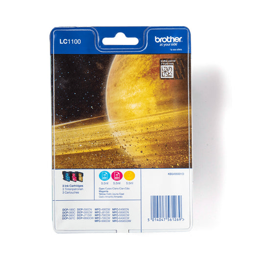 Brother LC1100RBWBP ink cartridge 3 pc(s) Original Cyan, Magenta, Yellow