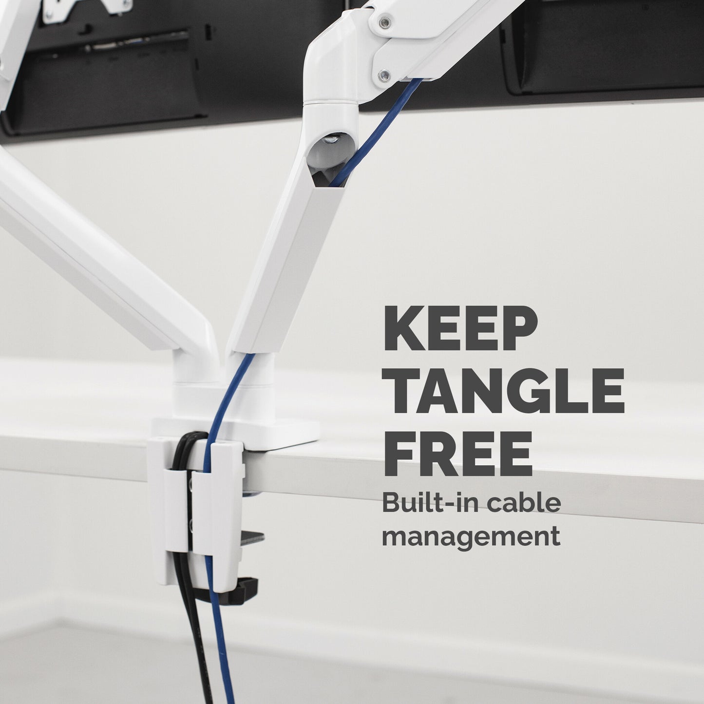 Fellowes Platinum Series Dual Monitor Arm - Monitor Mount for Two 8KG 40 Inch Screens - Adjustable Dual Monitor Desk Mount - Tilt 45° Pan 180° Swivel 360° Rotation 360°, VESA 75 x 75/100 x 100 - White