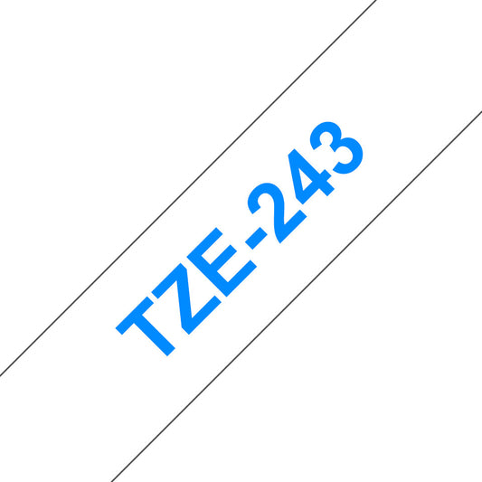 Brother TZE-243 label-making tape Blue on white