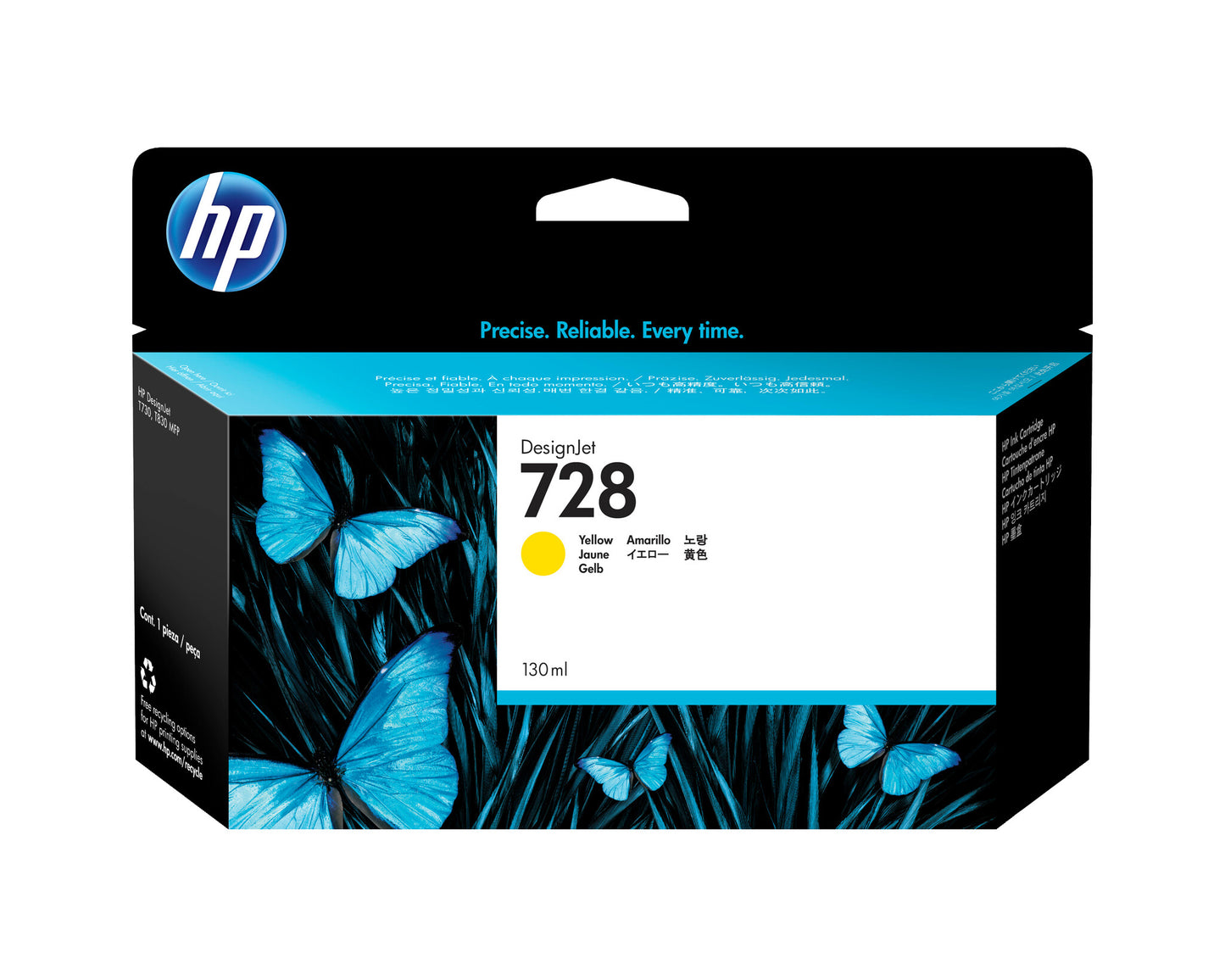HP 728 130-ml Yellow DesignJet Ink Cartridge