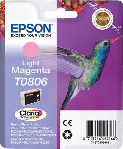 Epson Hummingbird Singlepack Light Magenta T0806 Claria Photographic Ink