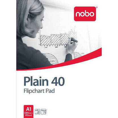 Nobo Flipchart Pad Plain 580x810mm 40 Sheets