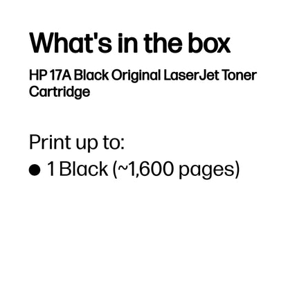 HP 17A Black Original LaserJet Toner Cartridge