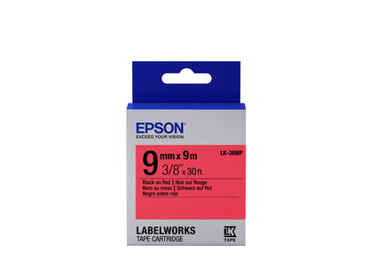 Epson Label Cartridge Pastel LK-3RBP Black/Red 9mm (9m)