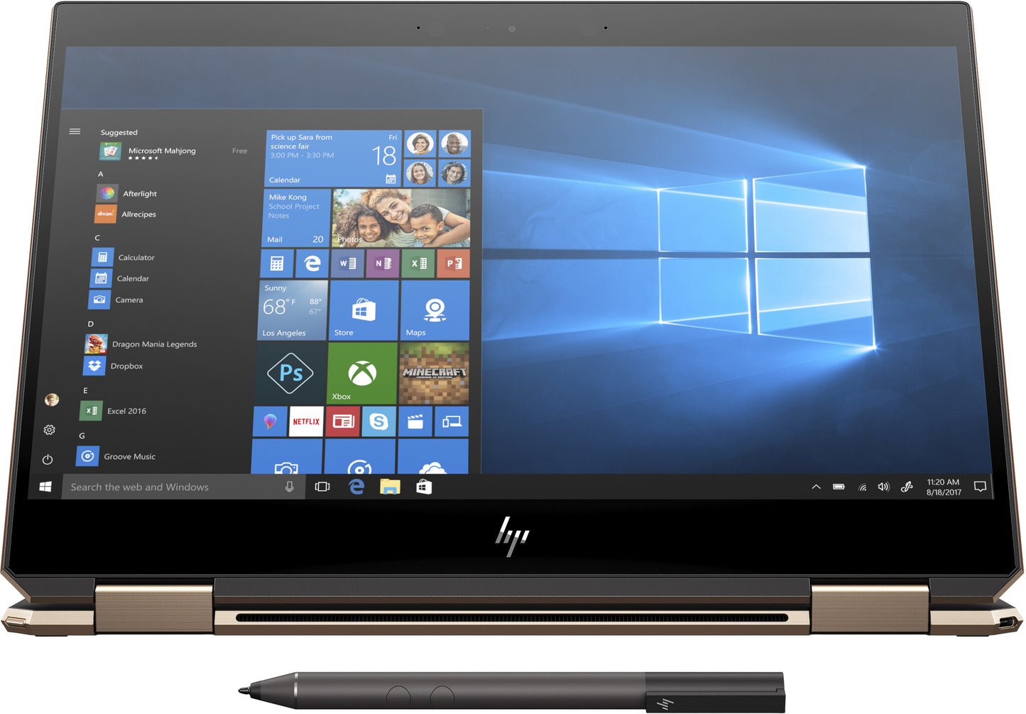 HP Spectre x360 13-ap0010na Intel® Core™ i7 i7-8565U Hybrid (2-in-1) 33.8 cm (13.3") Touchscreen Full HD 16 GB DDR4-SDRAM 1.02 TB SSD Wi-Fi 5 (802.11ac) Windows 10 Home Black, Silver