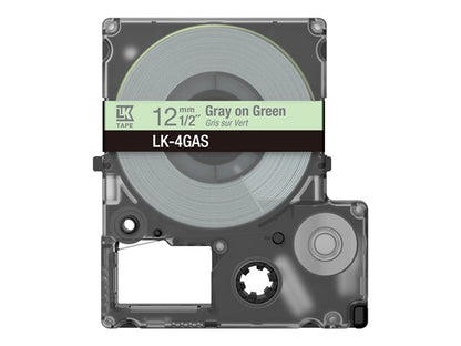EPSON LK-4GAS COLOUR TAPE 12MM GREEN/GREY (8M)