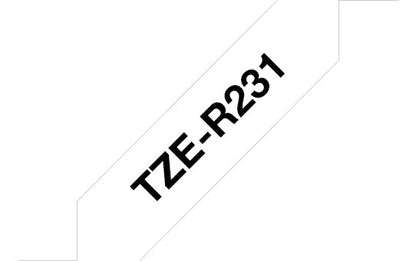 Brother TZE-R231 label-making tape Black on white